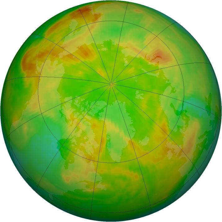 Arctic ozone map for 16 June 1987